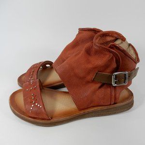 Miz Mooz Forge Comfort Flat SANDALS Size 36 5 5.5 Rust Leather Boho NEW $159